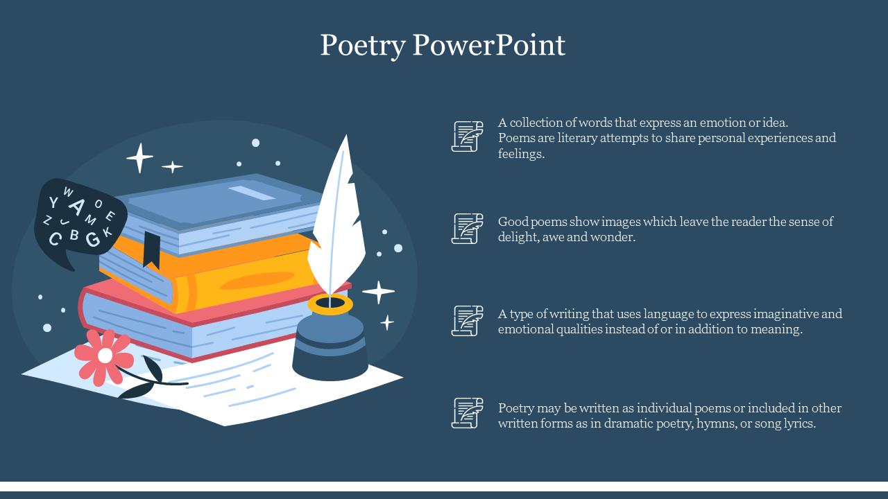 Editable Poetry PowerPoint Presentation Template 